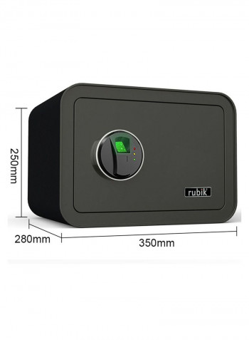 Safe Box With Fingerprint Lock Black 25x35x28cm