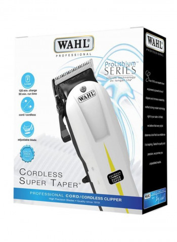Cordless Super Taper Lithium Series Trimmer White/Black
