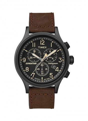 Men's Chronograph Wrist Watch with Leather Strap
