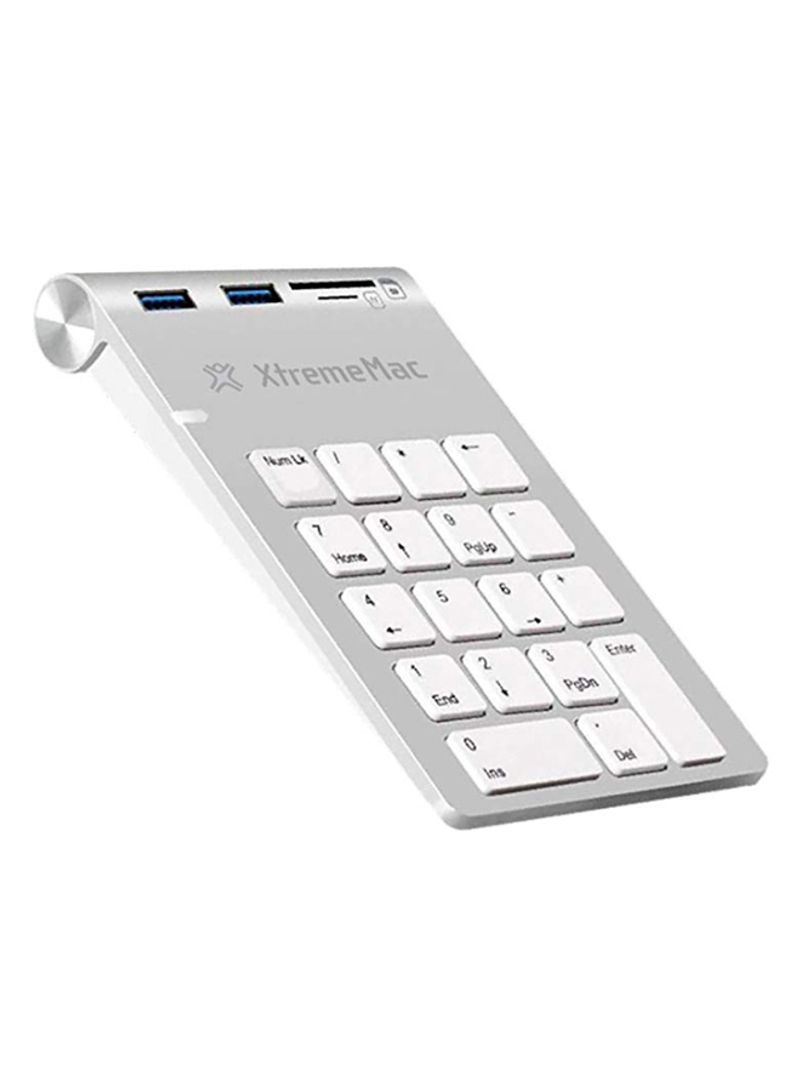 Mechanical Numpad With Multiport Hub And Card Reader Silver