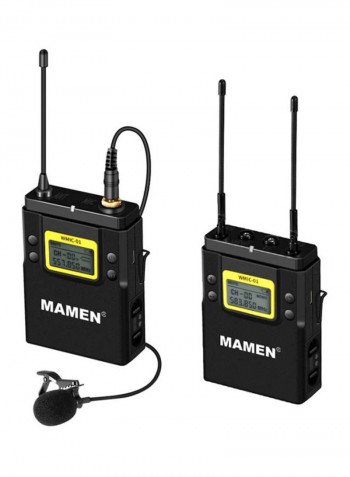 3-Piece Dual-Channel Condenser Microphone System WMIC-01 Black