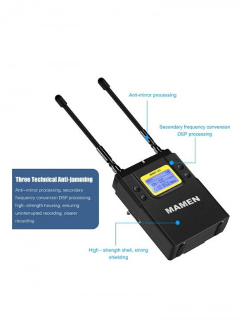 3-Piece Dual-Channel Condenser Microphone System WMIC-01 Black