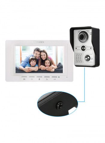 Doorbell Intercom System With Monitoring Camera White/Black