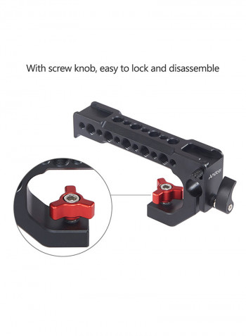 Camera Cage Video Stabilizer With Top Handle Grip Black