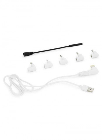 Universal USB-C Adapter With Accessory 7 x 5centimeter White/Black
