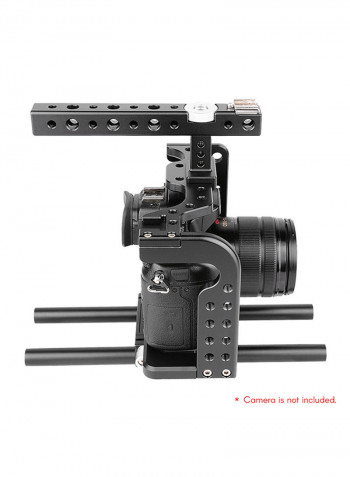 Video Camera Cage Rig Stabilizer With Top Handle Baseplate For Panasonic GH5/GH4 Black