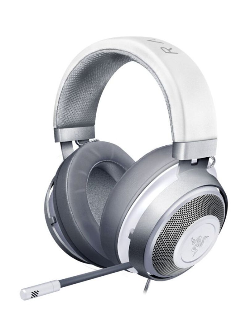 Kraken Wired Over-Ear Gaming Headset With Mic White/Silver