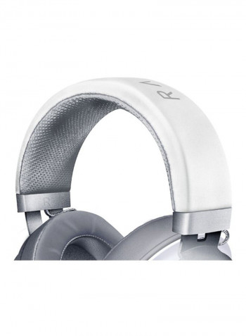 Kraken Wired Over-Ear Gaming Headset With Mic White/Silver