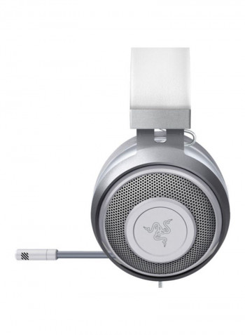 Kraken Wired Over-Ear Gaming Headset With Mic White/Silver