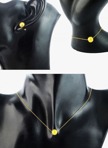 3-Piece 18K Gold Pearl Jewellery Set