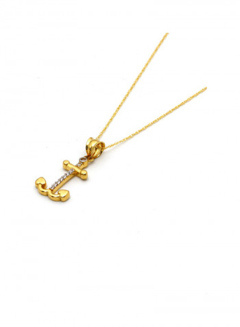 Real Gold Anchor Necklace Gold
