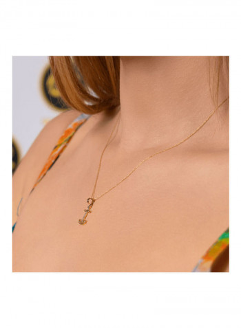 Real Gold Anchor Necklace Gold