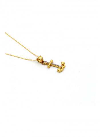 Real Gold Anchor Necklace Gold