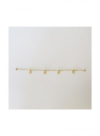 14 Karat Gold Plated Flower Styled Charm Bracelet