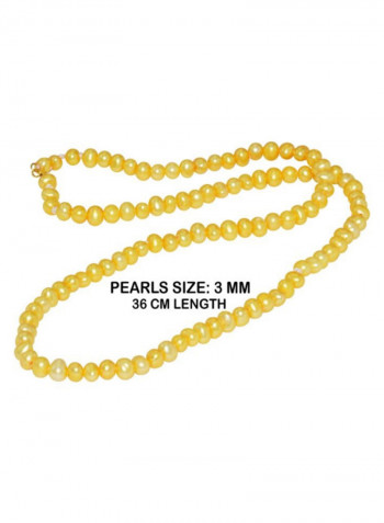 18 Karat Gold Pearl Strand Necklace And Earring Set