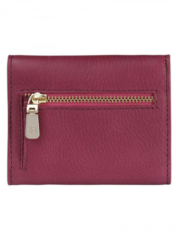 Ascot Leather Wallet For Women Crimson