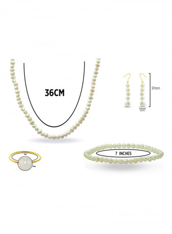 10 Karat Gold With Pearls Jewellery Set
