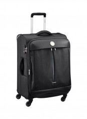 Flight Lite 4 Wheels Soft Casing Cabin Trolly Black