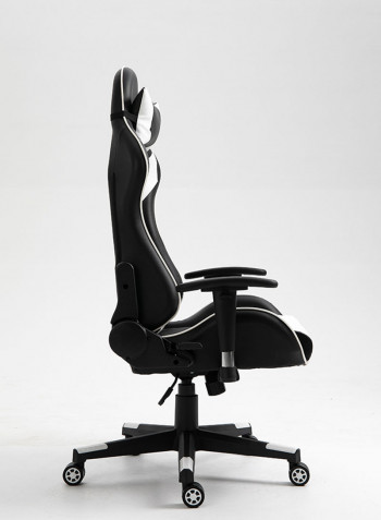 PU Leatherette Upholstered Ergonomic Chair With Lumbar Support White/Black