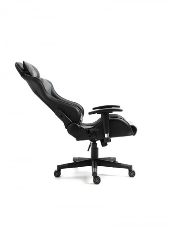 PU Leatherette Upholstered Ergonomic Chair With Lumbar Support White/Black