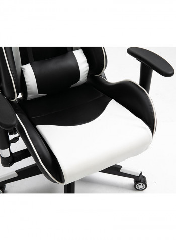 PU Leatherette Upholstered Ergonomic Chair With Lumbar Support White/Black