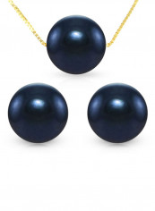 18 Karat Solid Yellow Gold With 8 mm Pearl Jewellery Set