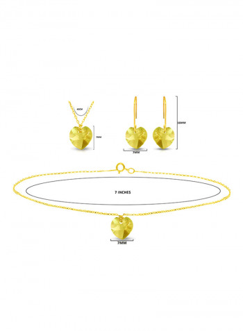 10 Karat Solid Yellow Gold 7 mm Citrine Jewellery Set