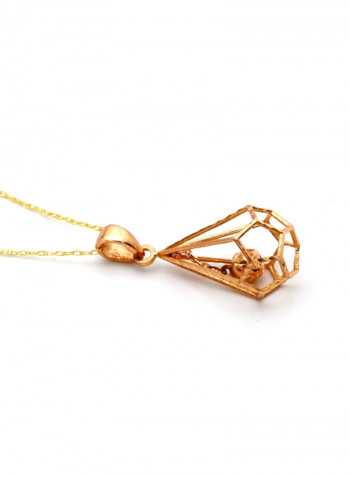 18 Karat Gold Ball Cage Pendant Necklace