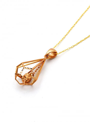 18 Karat Gold Ball Cage Pendant Necklace