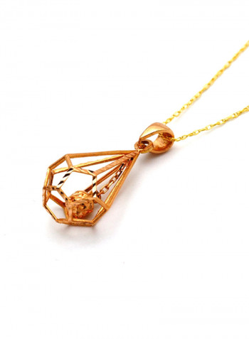 18 Karat Gold Ball Cage Pendant Necklace