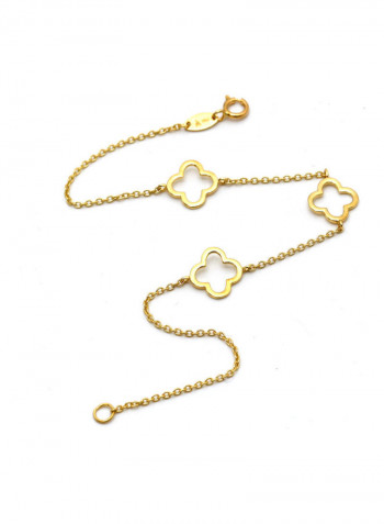 18 Karat Gold Plain Hollow Bracelet