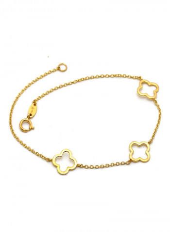 18 Karat Gold Plain Hollow Bracelet