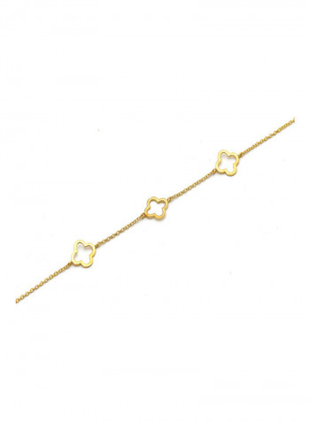 18 Karat Gold Plain Hollow Bracelet