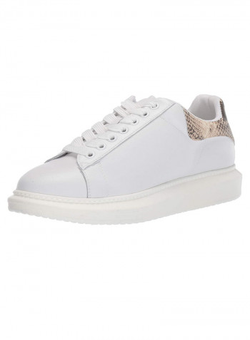Frosted Lace-Up Sneakers White