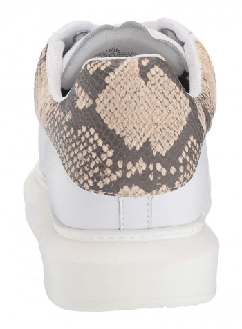 Frosted Lace-Up Sneakers White