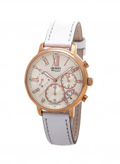 Women's Multi Function Analog Watch White Leather Strap With Date Window