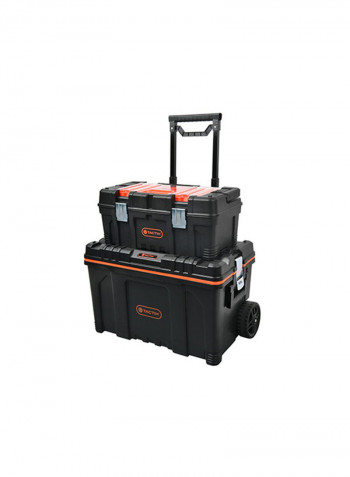 2-In-1 Rolling Tool Box Black/Grey/Orange