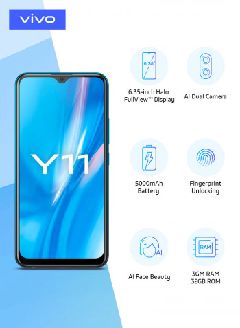 Y11 (2019) Dual SIM Mineral Blue 3GB RAM 32GB 4G LTE