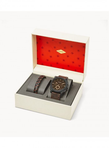 Men's Leather Chronograph Wrist Watch FS5251SET