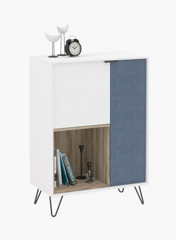 Cayman Multi Utility Cabinet White/Blue 75x106.2x40centimeter