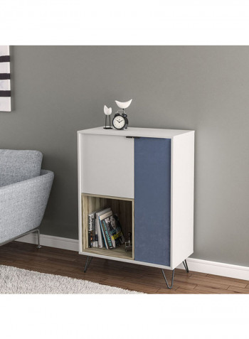 Cayman Multi Utility Cabinet White/Blue 75x106.2x40centimeter
