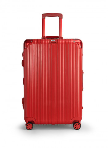 28 Inch Pebble Aluminium Frame Ultra-Light Hardside Expandable Built-In TSA Lock Zipperless Luggage With Spinner Wheels Red