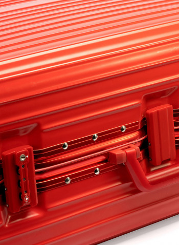 28 Inch Pebble Aluminium Frame Ultra-Light Hardside Expandable Built-In TSA Lock Zipperless Luggage With Spinner Wheels Red
