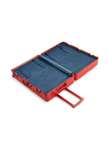 28 Inch Pebble Aluminium Frame Ultra-Light Hardside Expandable Built-In TSA Lock Zipperless Luggage With Spinner Wheels Red