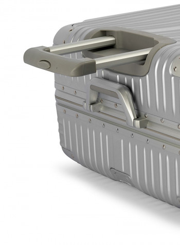 28-Inch Pebble Aluminium Frame Ultra-Light Hardside Expandable Built-In TSA Lock Zipperless Luggage With Spinner Wheels Silver