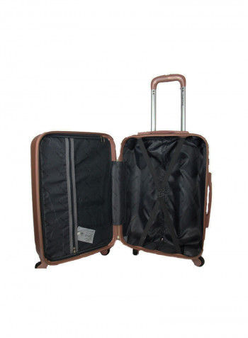 3-Piece Luggage Trolley Set With Briefcase Champagne Gold
