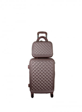 3-Piece Luggage Trolley Set With Briefcase Champagne Gold