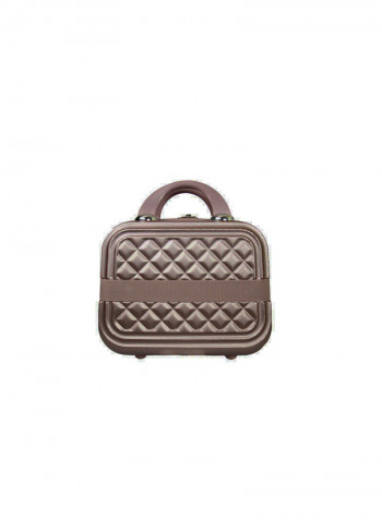 3-Piece Luggage Trolley Set With Briefcase Champagne Gold