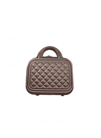 3-Piece Luggage Trolley Set With Briefcase Champagne Gold