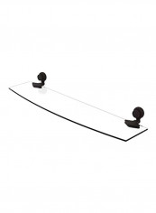 Wall Mounted Glass Shelf Clear/Black 24x5x2inch